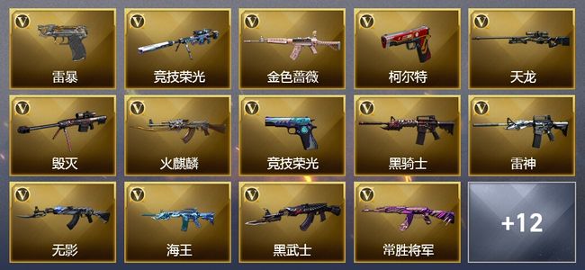 穿越火线（CF）7王者武器 37V武器 4V角色 6皮肤 可排位