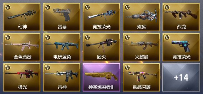 穿越火线（CF）2王者武器 42V武器 6V角色 8皮肤 可排位