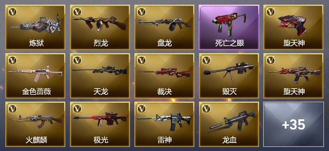 穿越火线（CF）6王者武器 2炫金武器 67V武器 8V角色 10皮肤 可排位