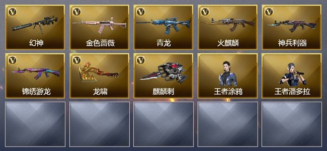 穿越火线（CF）2王者武器 14V武器 10V角色 2皮肤 可排位