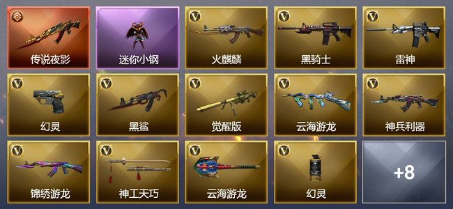 穿越火线（CF）1传说武器 1王者武器 21V武器 13V角色 1皮肤 可排位