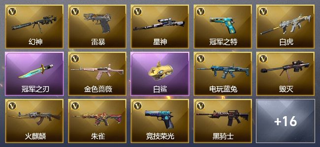 穿越火线（CF）1王者武器 33V武器 23V角色 20皮肤 可排位