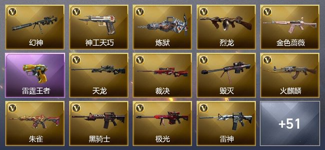 穿越火线（CF）15王者武器 85V武器 28V角色 31皮肤 可排位