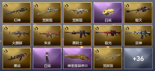 穿越火线（CF）4王者武器 1炫金武器 41V武器 30V角色 24皮肤 可排位