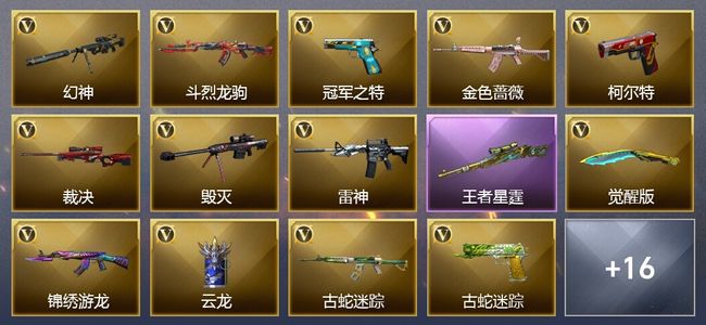 穿越火线（CF）10王者武器 31V武器 18V角色 6皮肤 可排位