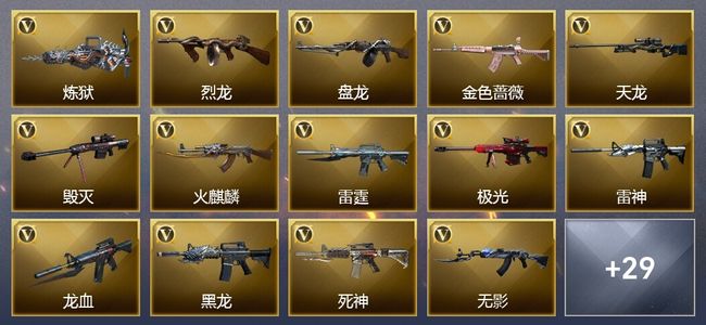 穿越火线（CF）5王者武器 5炫金武器 89V武器 7V角色 5皮肤 可排位