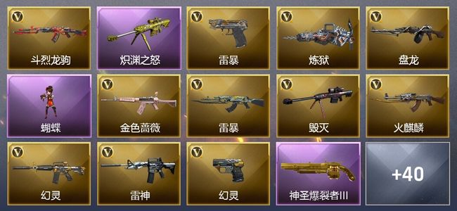 穿越火线（CF）5王者武器 1炫金武器 95V武器 22V角色 10皮肤 可排位