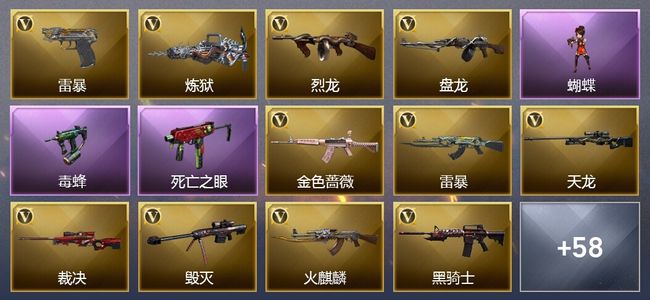 穿越火线（CF）9王者武器 7炫金武器 107V武器 28V角色 18皮肤 可排位