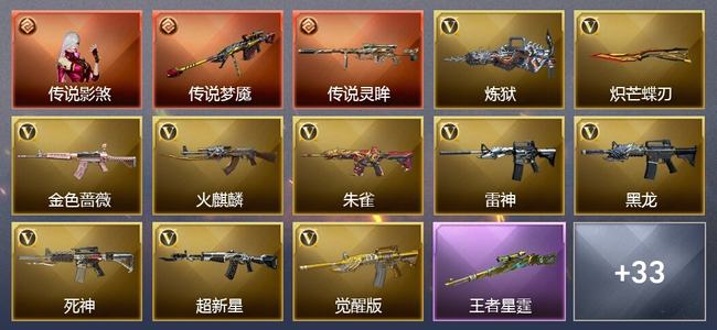 穿越火线（CF）1传说角色 2传说武器 4王者武器 0炫金武器 37V武器 21V角色 10皮肤 可排位 无