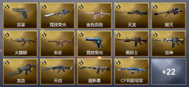 穿越火线（CF）0传说角色 0传说武器 2王者武器 0炫金武器 44V武器 19V角色 5皮肤 可排位 无