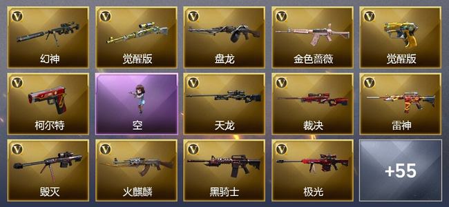 穿越火线（CF）0传说角色 0传说武器 12王者武器 2炫金武器 80V武器 39V角色 33皮肤 可排位 荣耀之巅