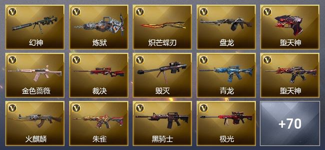 穿越火线（CF）0传说角色 0传说武器 5王者武器 3炫金武器 101V武器 40V角色 35皮肤 可排位 荣耀之巅