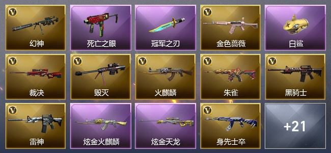 穿越火线（CF）0传说角色 0传说武器 0王者武器 2炫金武器 28V武器 22V角色 19皮肤 可排位 枪王