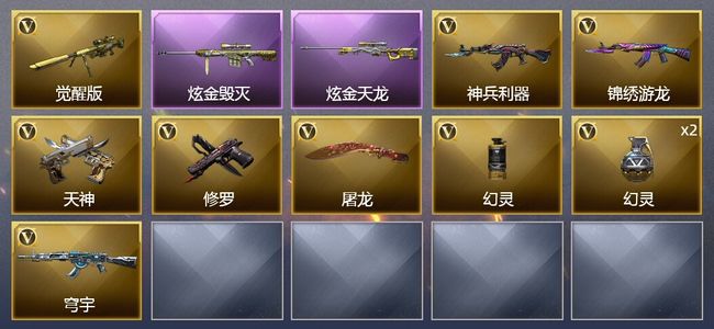 穿越火线（CF）2炫金武器 10V武器 2皮肤 可排位 传奇