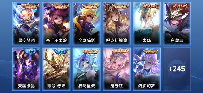 王者荣耀V10 4典藏 19传说 66史诗 256皮肤 永恒钻石II