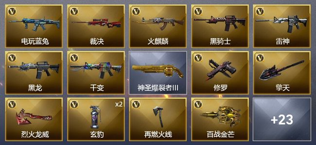 穿越火线（CF）1王者武器 23V武器 4皮肤 可排位 枪王