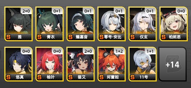 绝区零29黄 21角色黄 13S角色 7S音擎 7S邦布 女主 60