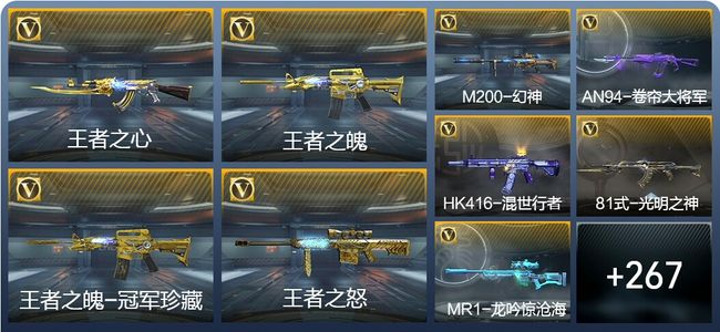 穿越火线：枪战王者V9 15王者武器 276英雄武器 10英雄角色 359万化 枪神