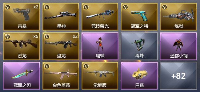 穿越火线（CF）4王者武器 115V武器 2V角色 32皮肤 可排位