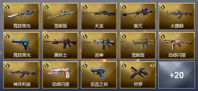 穿越火线（CF）33V武器 3V角色 4皮肤 可排位 枪王