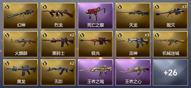 穿越火线（CF）4王者武器 2炫金武器 52V武器 2V角色 15皮肤 可排位 大师