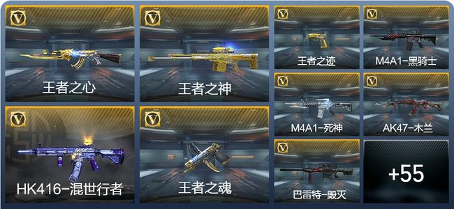 穿越火线:枪战王者V2 6王者武器 69英雄武器 2英雄角色 95万化 枪王SSS