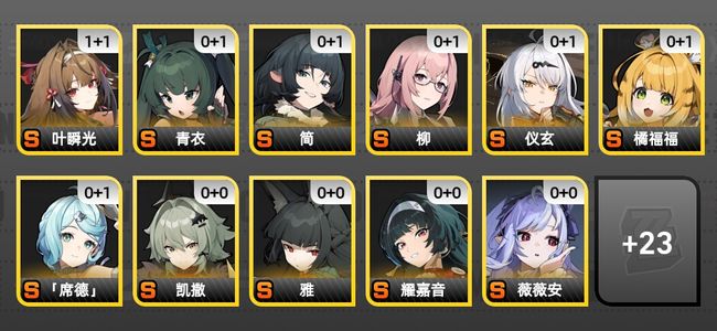 绝区零43黄 31角色黄 22S角色 12S音擎 19S邦布 60
