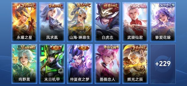 王者荣耀V6 9传说 78史诗 240皮肤 119英雄 非凡王者