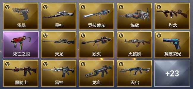 穿越火线（CF）1炫金武器 43V武器 4V角色 5皮肤 可排位 专家