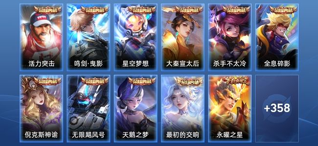 王者荣耀V10 10典藏 23传说 113史诗 374皮肤 123英雄 尊贵铂金II
