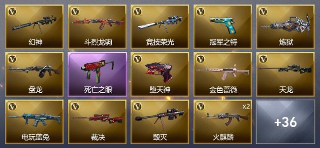 穿越火线（CF）2炫金武器 46V武器 3V角色 23皮肤 可排位 枪王