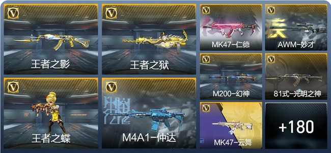 穿越火线：枪战王者V5 8王者武器 214英雄武器 4英雄角色 365万化 枪皇SSS