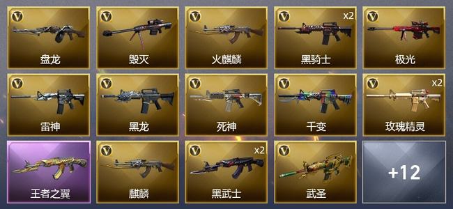 穿越火线（CF）1王者武器 24V武器 2V角色 7皮肤 可排位