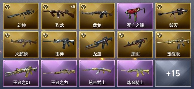 穿越火线（CF）2王者武器 2炫金武器 31V武器 1V角色 12皮肤 可排位 新锐