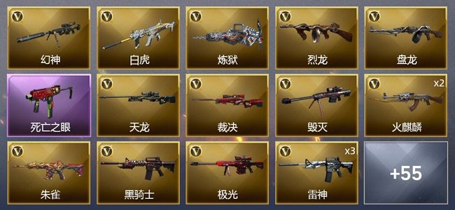 穿越火线（CF）2王者武器 3炫金武器 59V武器 1V角色 27皮肤 可排位 枪王