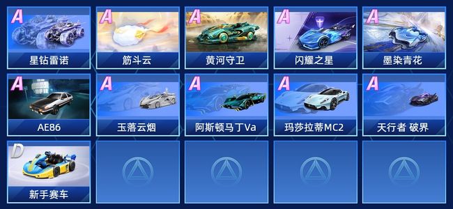 QQ飞车手游10永久A车 11永久赛车 7宠物 男号 铂金