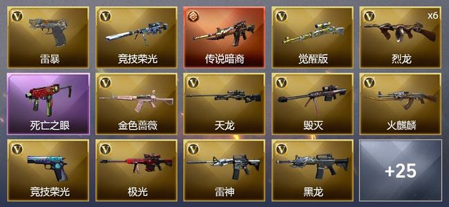 穿越火线（CF）1传说武器 58V武器 3V角色 9皮肤 可排位 大师