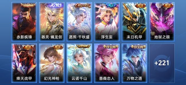 王者荣耀V2 1典藏 1无双 7传说 62史诗 232皮肤 最强王者