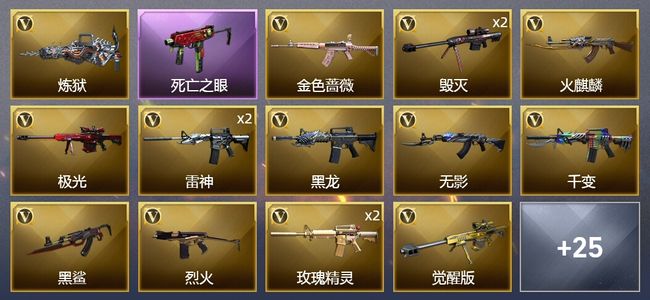 穿越火线（CF）2王者武器 5炫金武器 43V武器 1V角色 27皮肤 可排位