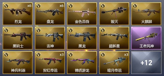 穿越火线（CF）1王者武器 36V武器 1V角色 14皮肤 可排位