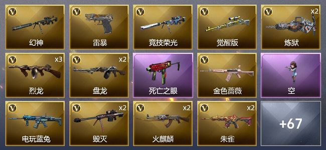 穿越火线（CF）5王者武器 2炫金武器 93V武器 3V角色 40皮肤 可排位