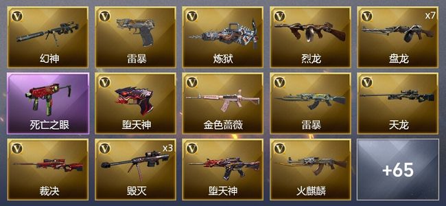 穿越火线（CF）5王者武器 3炫金武器 111V武器 3V角色 24皮肤 可排位 新锐