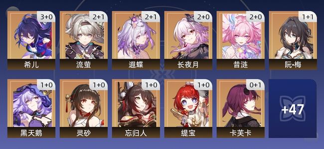 崩坏：星穹铁道107黄 70角色黄 37光锥黄 36五星角色 15五星光锥 70级 男主