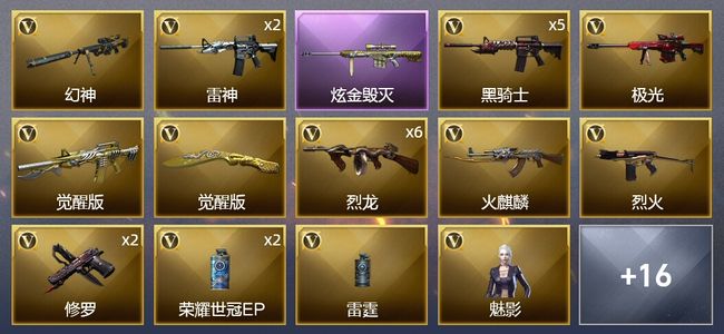 穿越火线（CF）1王者武器 1炫金武器 40V武器 2V角色 5皮肤 可排位 传奇