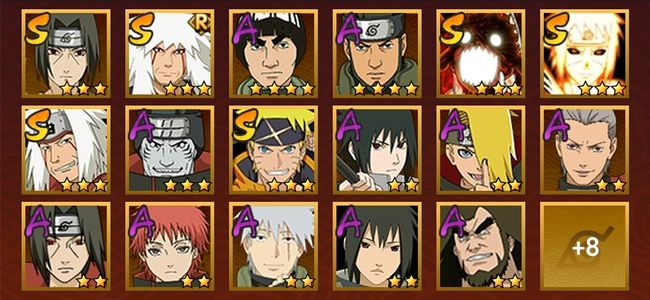 火影忍者V8 6S忍 19A忍 91忍 810S碎片 17通灵 500W战力 前500名 上忍