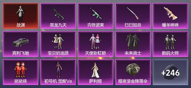 和平精英1载具 5升级枪 8粉装 2尾迹 166套装 12印记