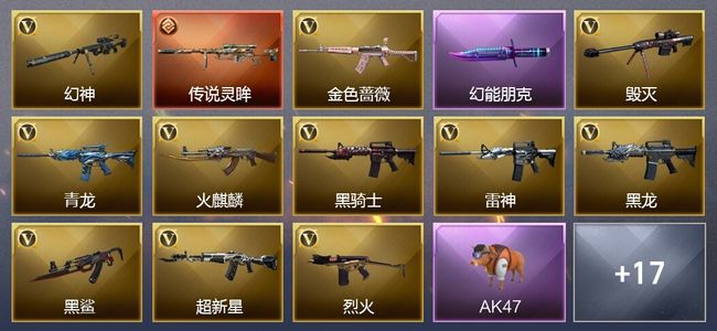 穿越火线（CF）1传说武器 1王者武器 19V武器 7皮肤 可排位 枪王