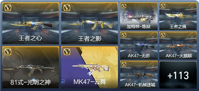 穿越火线：枪战王者V6 4王者武器 134英雄武器 5英雄角色 2033万化 专家S