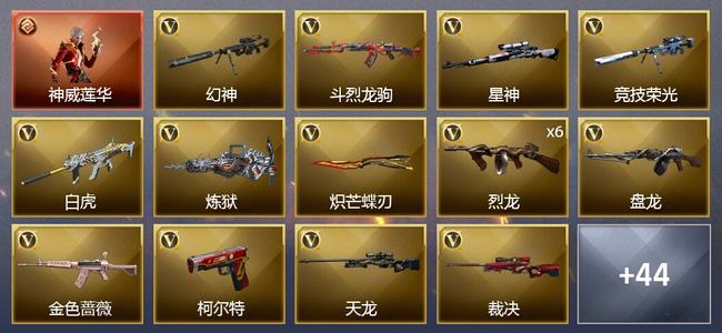 穿越火线（CF）1传说角色 6王者武器 1炫金武器 70V武器 3V角色 41皮肤 可排位 枪王