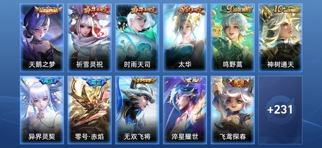 王者荣耀1典藏 10传说 65史诗 243皮肤 永恒钻石V